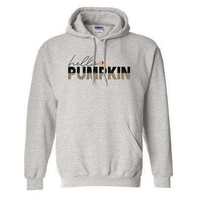 Monogrammed 'Hello Pumpkin' Leopard Hoodie - United Monograms