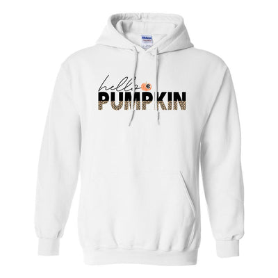 Monogrammed 'Hello Pumpkin' Leopard Hoodie - United Monograms