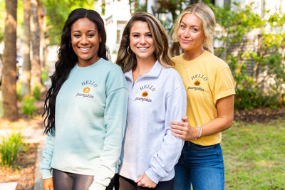Monogrammed Hello Pumpkin Premium Crewneck Sweatshirt - United Monograms