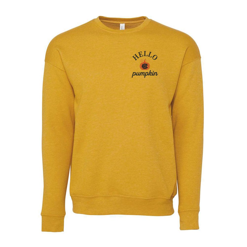 Monogrammed Hello Pumpkin Premium Crewneck Sweatshirt - United Monograms