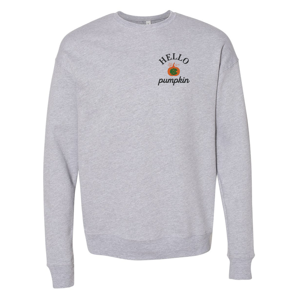 Monogrammed Hello Pumpkin Premium Crewneck Sweatshirt - United Monograms