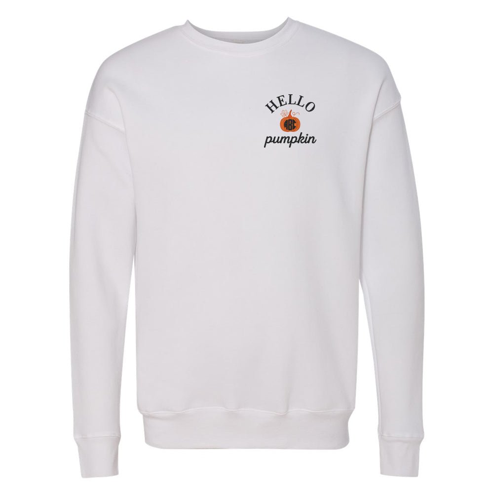 Monogrammed Hello Pumpkin Premium Crewneck Sweatshirt - United Monograms