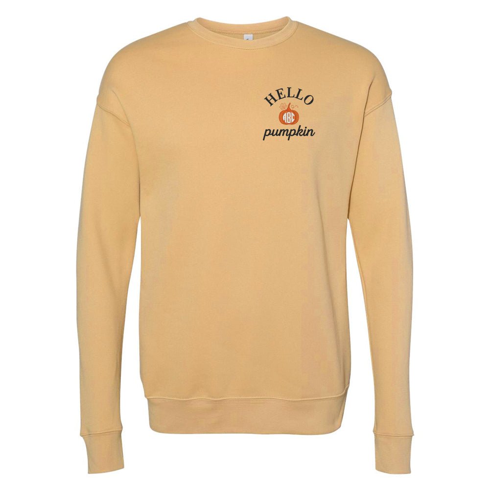 Monogrammed Hello Pumpkin Premium Crewneck Sweatshirt - United Monograms