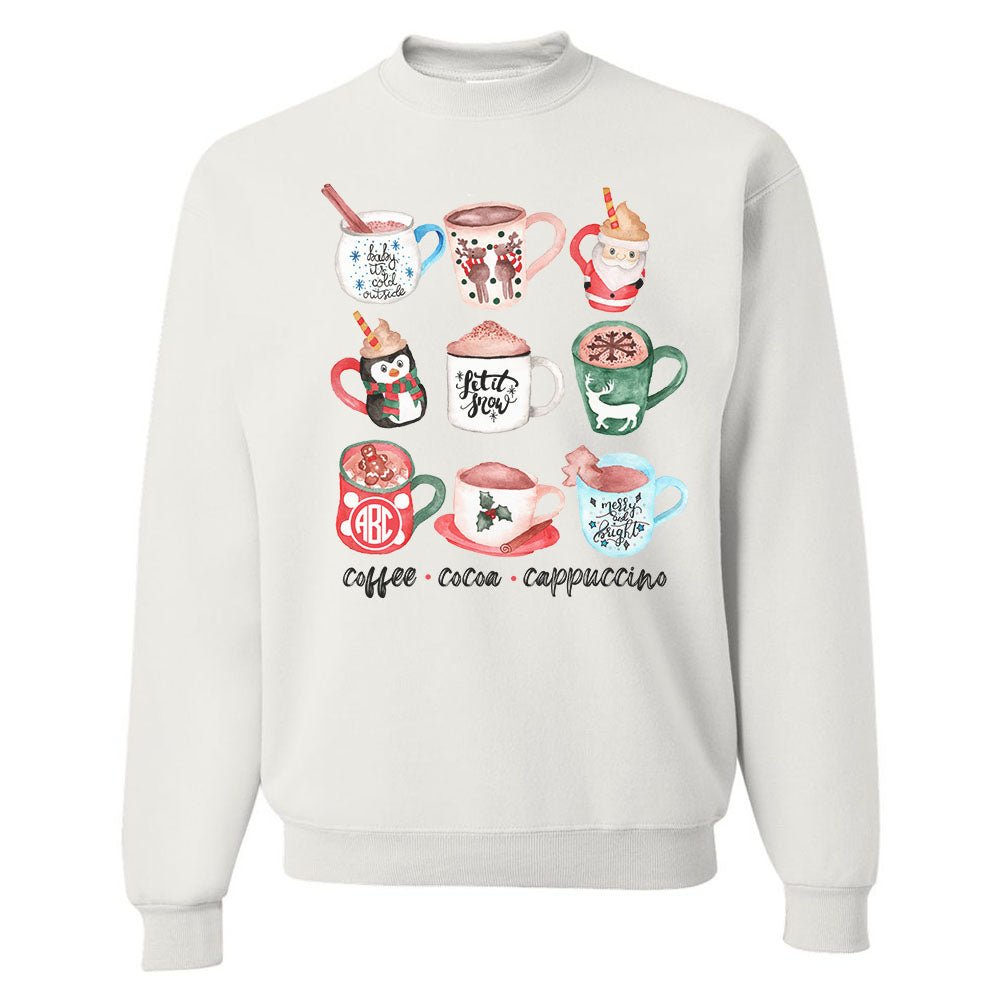 Monogrammed 'Holiday Coffee Drinks' Crewneck Sweatshirt - United Monograms