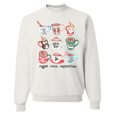 Monogrammed 'Holiday Coffee Drinks' Crewneck Sweatshirt - United Monograms