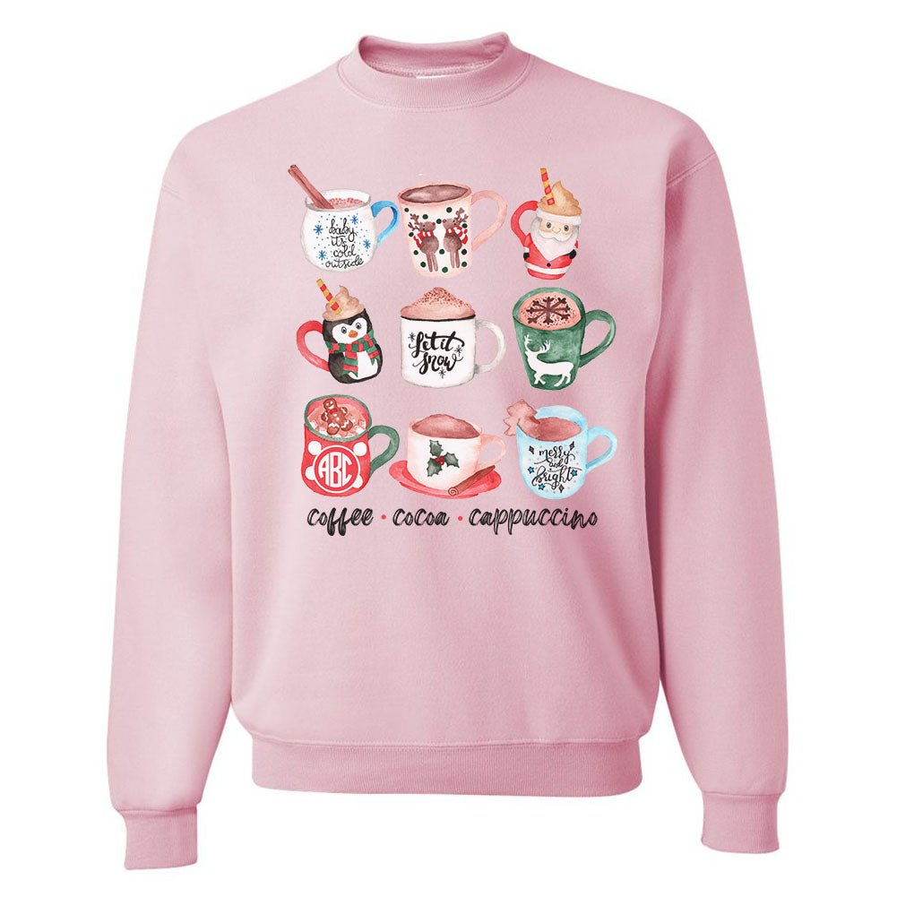 Monogrammed 'Holiday Coffee Drinks' Crewneck Sweatshirt - United Monograms