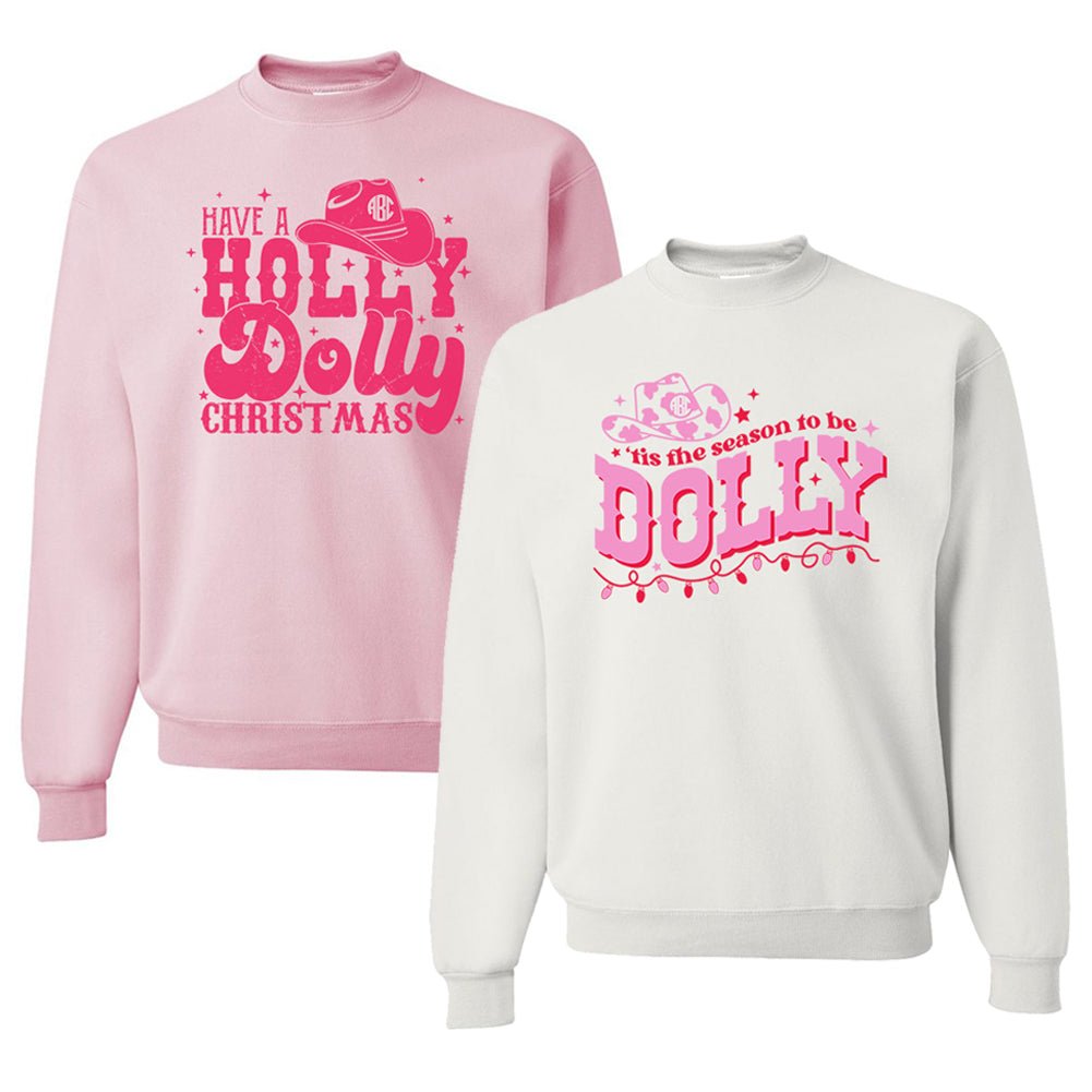 Monogrammed 'Holiday Dolly' Crewneck Sweatshirt - United Monograms