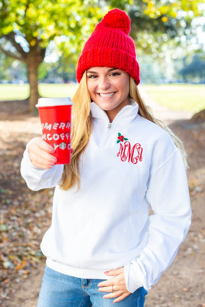 Monogrammed Holly Quarter Zip Sweatshirt - United Monograms