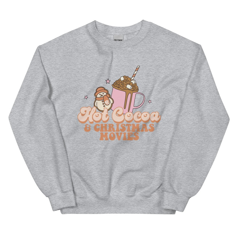 Monogrammed 'Hot Cocoa & Christmas Movies' Crewneck Sweatshirt - United Monograms
