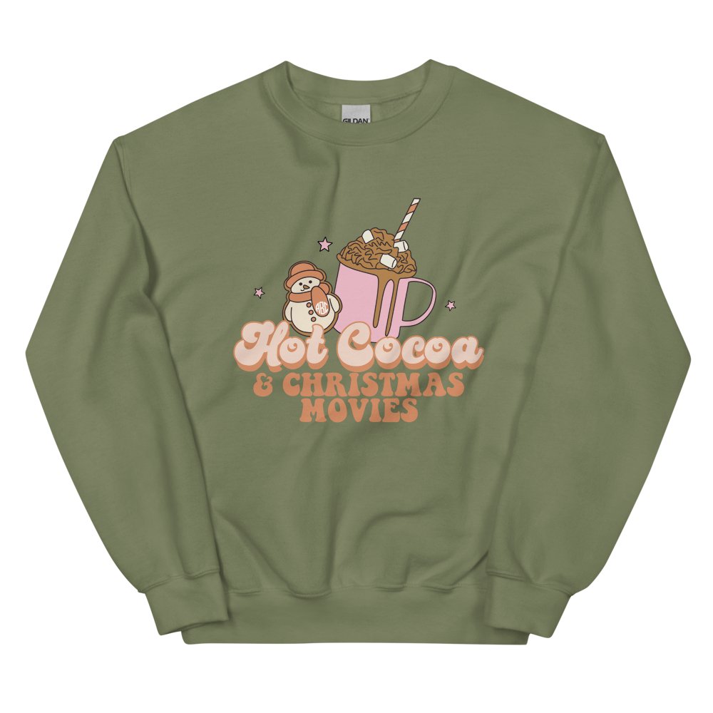 Monogrammed 'Hot Cocoa & Christmas Movies' Crewneck Sweatshirt - United Monograms