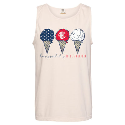 Monogrammed 'How Sweet It Is To Be American' Comfort Colors Tank Top - United Monograms