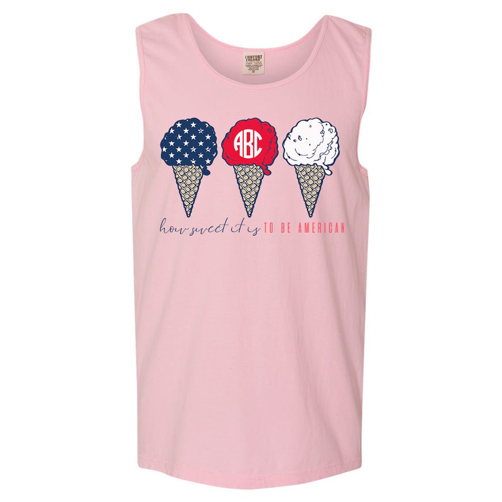 Monogrammed 'How Sweet It Is To Be American' Comfort Colors Tank Top - United Monograms