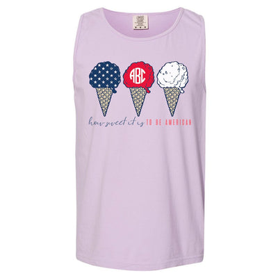 Monogrammed 'How Sweet It Is To Be American' Comfort Colors Tank Top - United Monograms