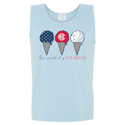Monogrammed 'How Sweet It Is To Be American' Comfort Colors Tank Top - United Monograms
