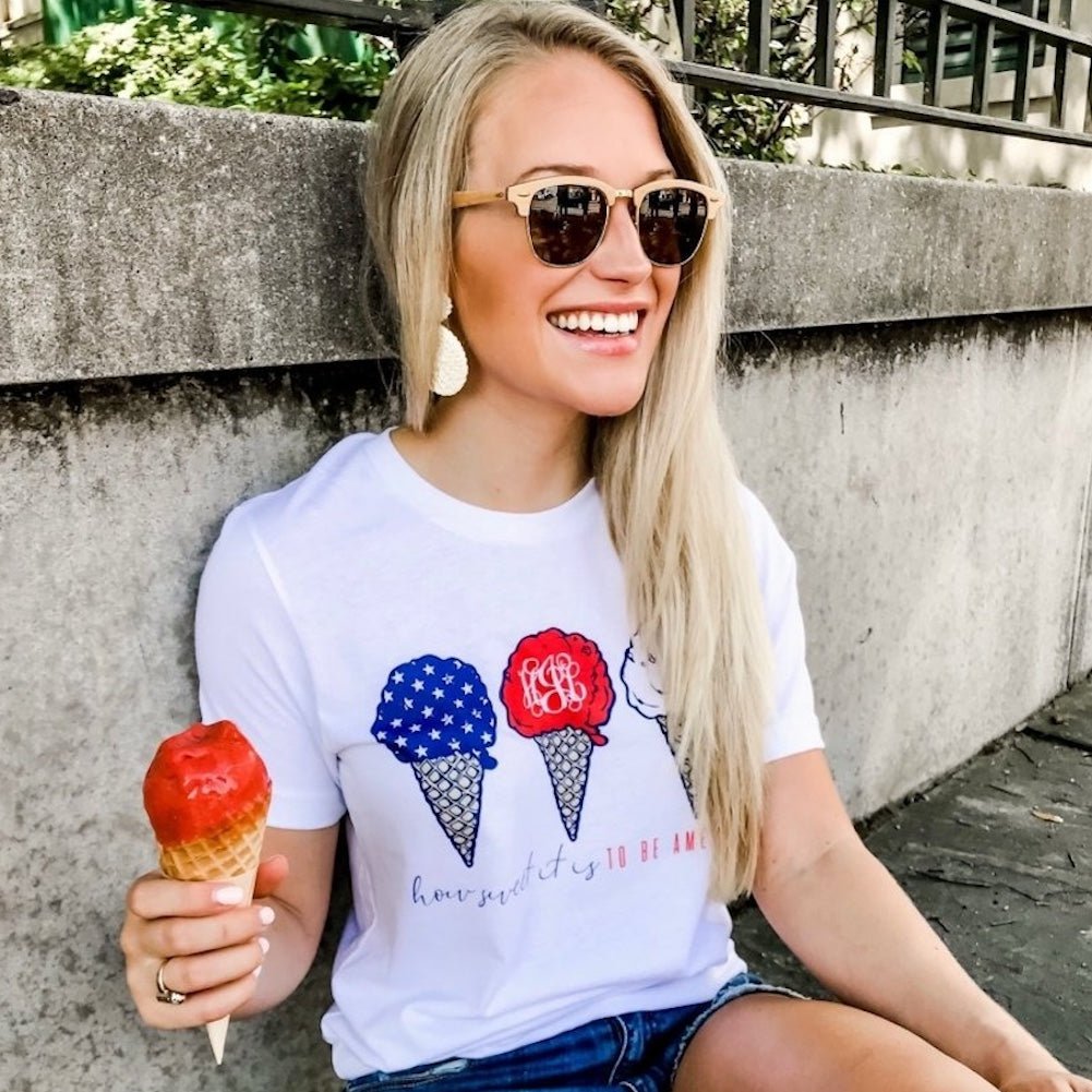 Monogrammed 'How Sweet It Is To Be American' Premium T - Shirt - United Monograms