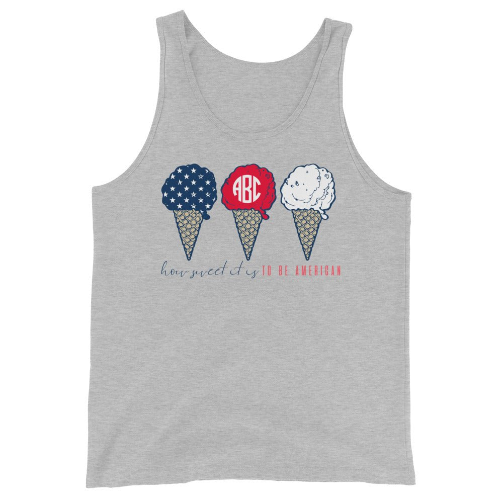 Monogrammed 'How Sweet It Is To Be American' Premium Tank Top - United Monograms