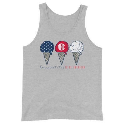 Monogrammed 'How Sweet It Is To Be American' Premium Tank Top - United Monograms