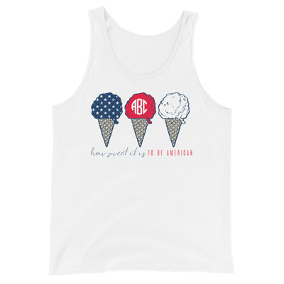 Monogrammed 'How Sweet It Is To Be American' Premium Tank Top - United Monograms