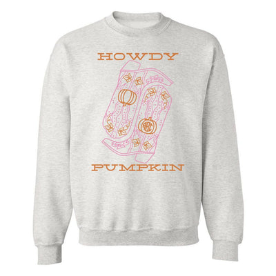 Monogrammed 'Howdy Pumpkin Boots' Crewneck Sweatshirt - United Monograms