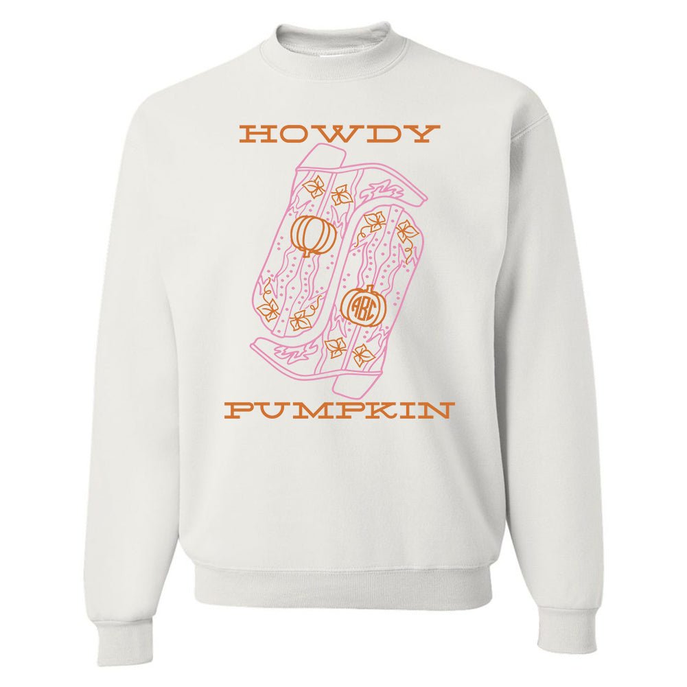 Monogrammed 'Howdy Pumpkin Boots' Crewneck Sweatshirt - United Monograms