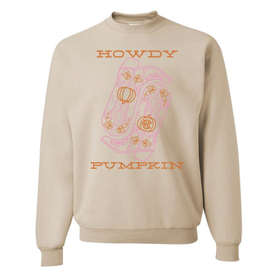 Monogrammed 'Howdy Pumpkin Boots' Crewneck Sweatshirt - United Monograms