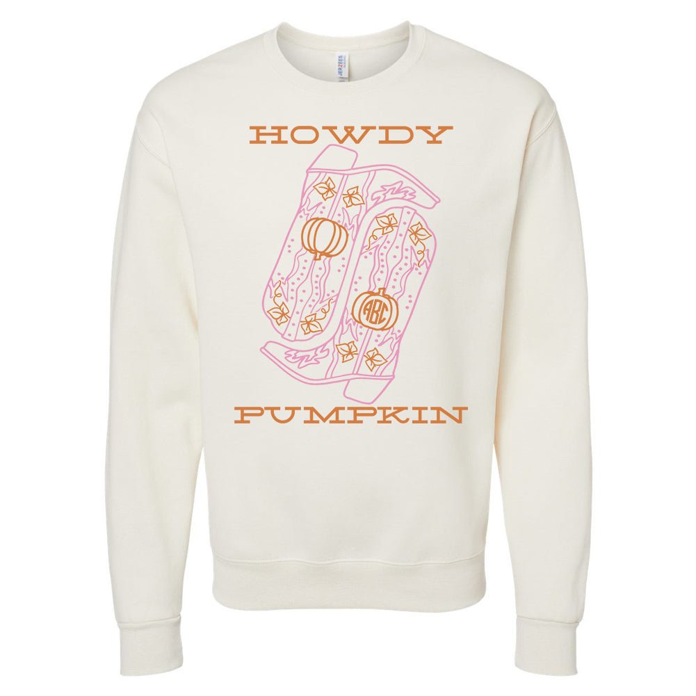 Monogrammed 'Howdy Pumpkin Boots' Crewneck Sweatshirt - United Monograms