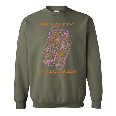 Monogrammed 'Howdy Pumpkin Boots' Crewneck Sweatshirt - United Monograms
