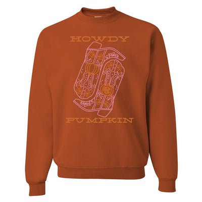 Monogrammed 'Howdy Pumpkin Boots' Crewneck Sweatshirt - United Monograms