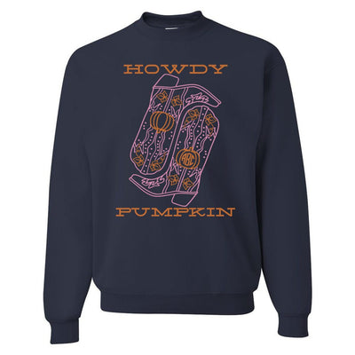 Monogrammed 'Howdy Pumpkin Boots' Crewneck Sweatshirt - United Monograms