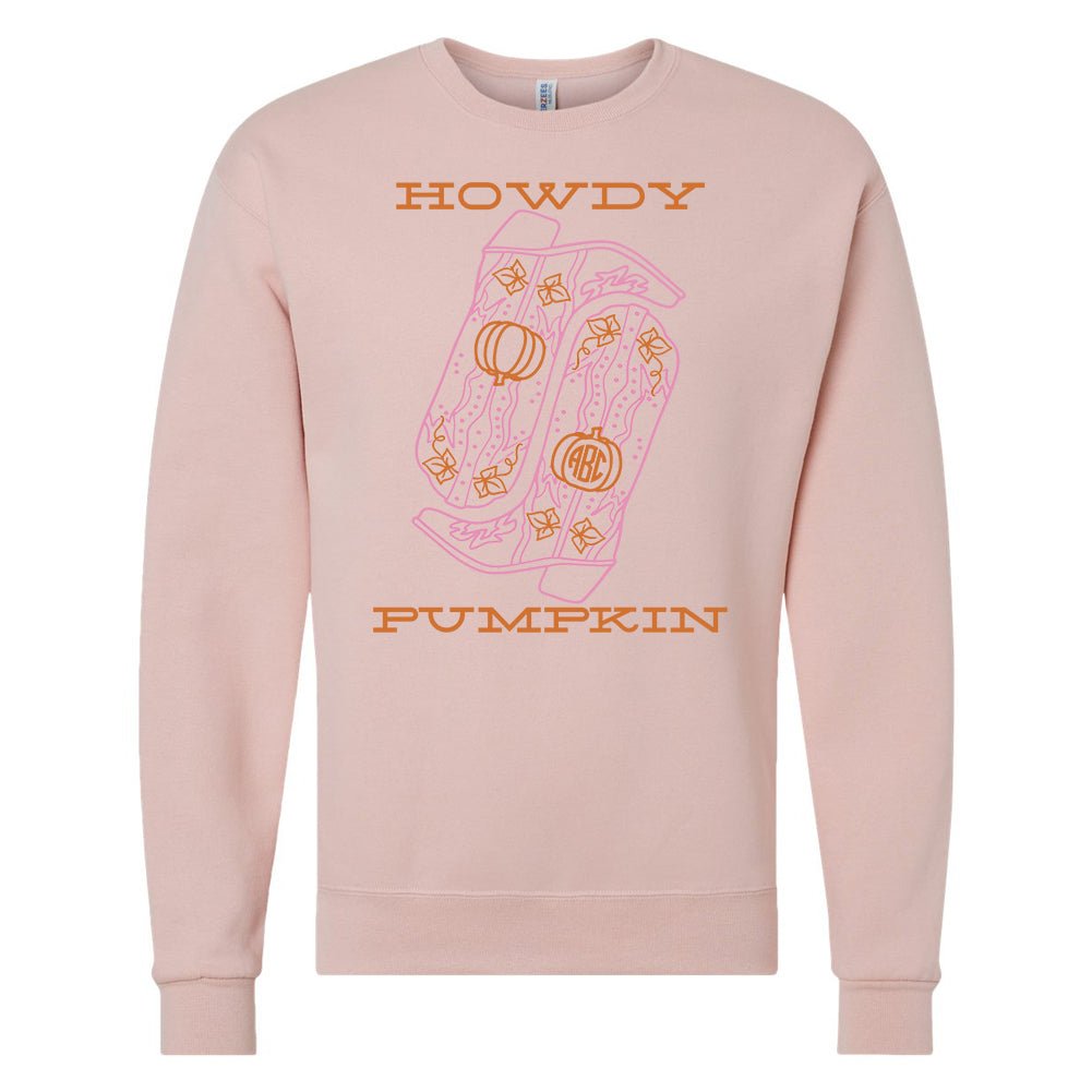 Monogrammed 'Howdy Pumpkin Boots' Crewneck Sweatshirt - United Monograms