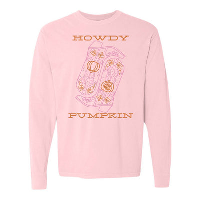 Monogrammed 'Howdy Pumpkin Boots' Long Sleeve T-Shirt - United Monograms