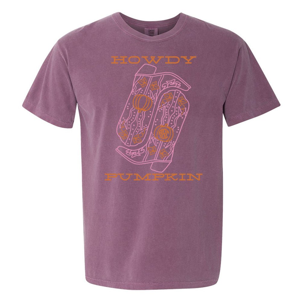 Monogrammed 'Howdy Pumpkin Boots' T-Shirt - United Monograms