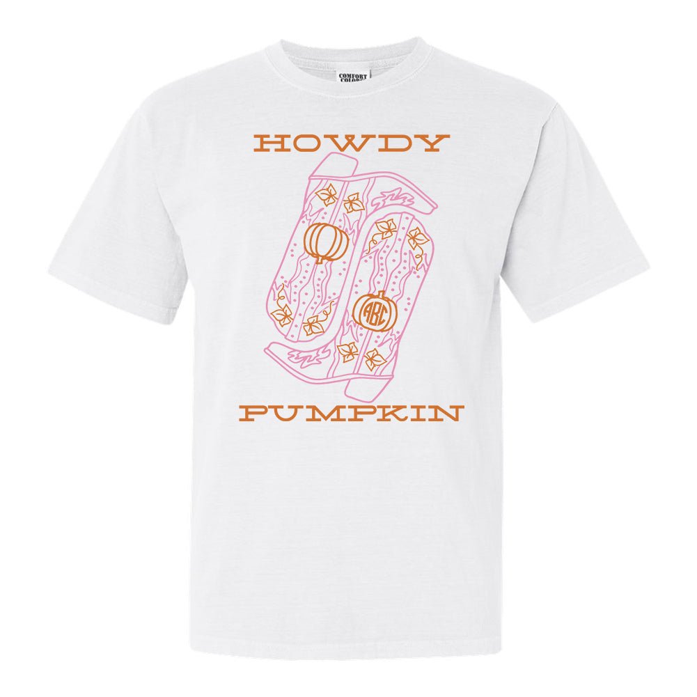 Monogrammed 'Howdy Pumpkin Boots' T-Shirt - United Monograms