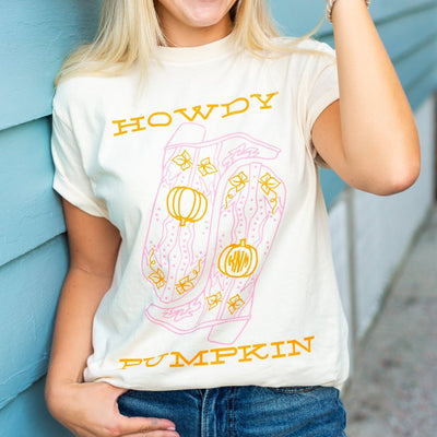 Monogrammed 'Howdy Pumpkin Boots' T-Shirt - United Monograms