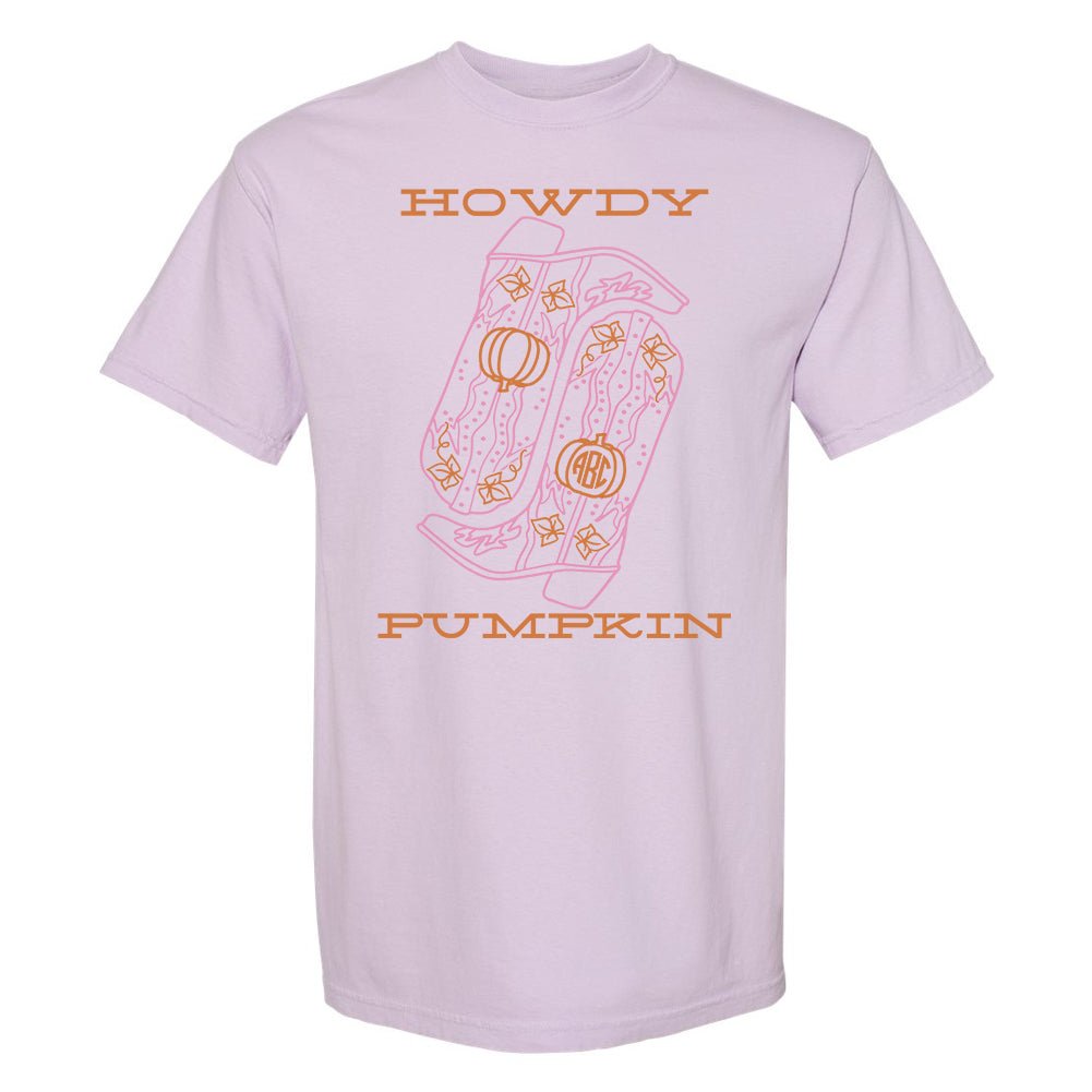 Monogrammed 'Howdy Pumpkin Boots' T-Shirt - United Monograms