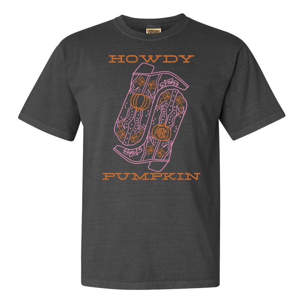 Monogrammed 'Howdy Pumpkin Boots' T-Shirt - United Monograms