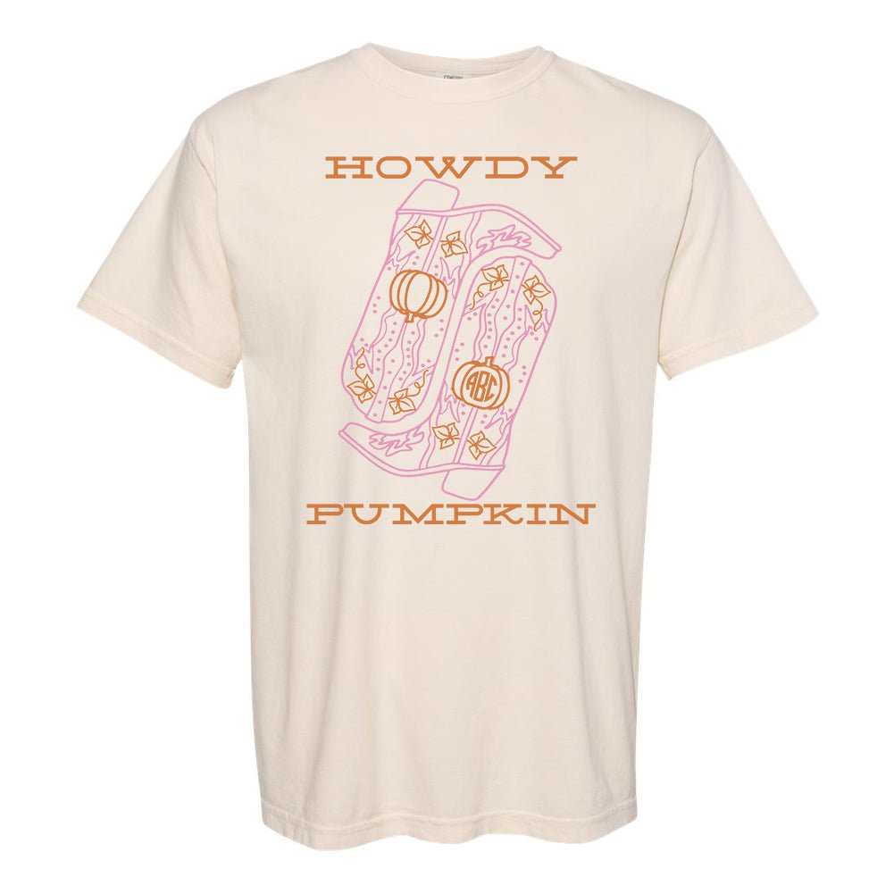 Monogrammed 'Howdy Pumpkin Boots' T-Shirt - United Monograms