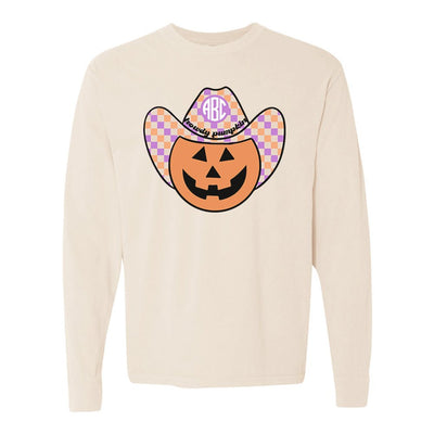 Monogrammed 'Howdy Pumpkin' Comfort Colors Long Sleeve T-Shirt - United Monograms