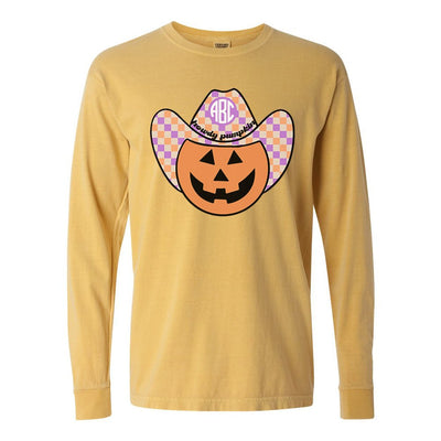 Monogrammed 'Howdy Pumpkin' Comfort Colors Long Sleeve T-Shirt - United Monograms