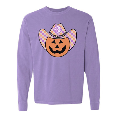 Monogrammed 'Howdy Pumpkin' Comfort Colors Long Sleeve T-Shirt - United Monograms