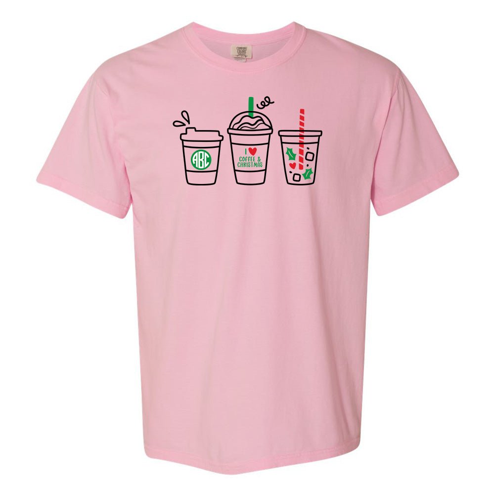 Monogrammed 'I Love Coffee & Christmas' T-Shirt - United Monograms