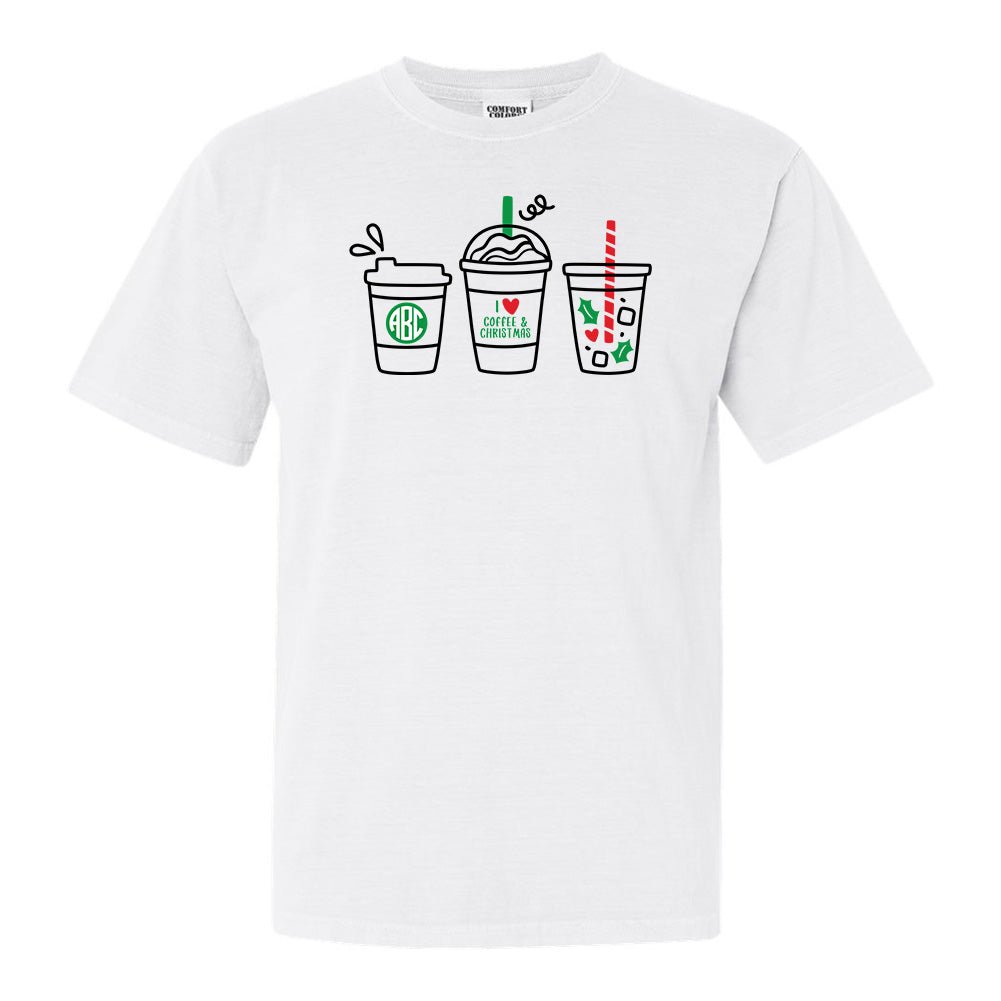 Monogrammed 'I Love Coffee & Christmas' T-Shirt - United Monograms