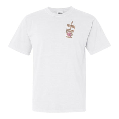Monogrammed Iced Coffee Comfort Colors T-Shirt - United Monograms