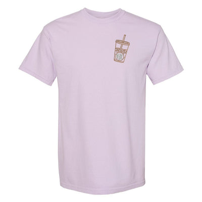 Monogrammed Iced Coffee Comfort Colors T-Shirt - United Monograms