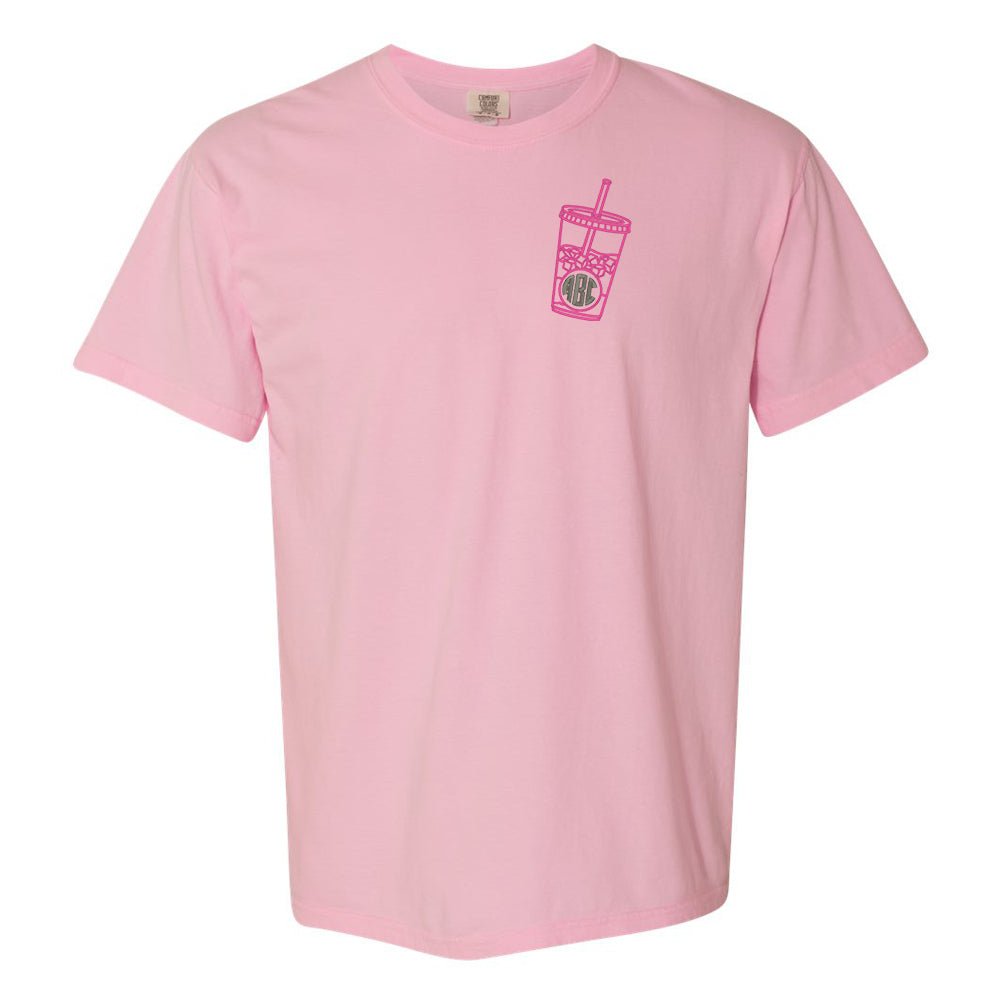 Monogrammed Iced Coffee Comfort Colors T-Shirt - United Monograms