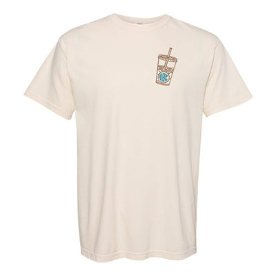 Monogrammed Iced Coffee Comfort Colors T-Shirt - United Monograms