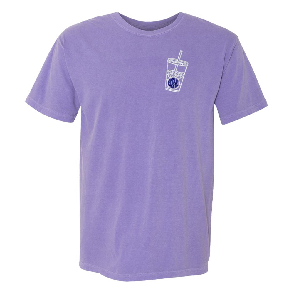 Monogrammed Iced Coffee Comfort Colors T-Shirt - United Monograms