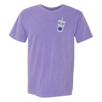 Monogrammed Iced Coffee Comfort Colors T-Shirt - United Monograms