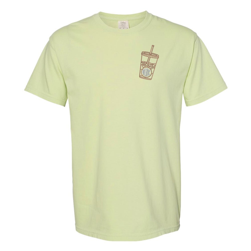 Monogrammed Iced Coffee Comfort Colors T-Shirt - United Monograms