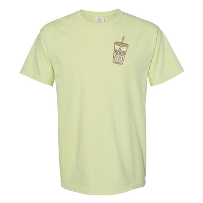 Monogrammed Iced Coffee Comfort Colors T-Shirt - United Monograms